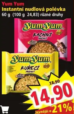 Norma Yum Yum instantní nudlová polévka nabídka