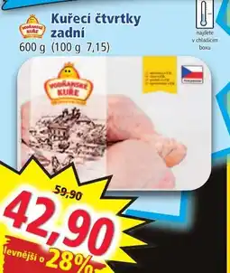 Norma Vodňanské kuře kuřecí čtvrtky zadní nabídka