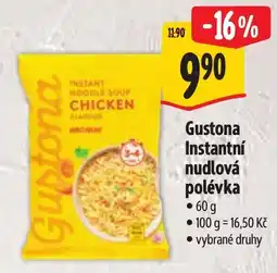 Albert Gustona instantní nudlová polévka nabídka