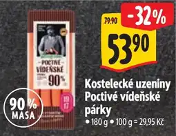 Albert Kostelecké uzeniny Poctivé vídeňské párky nabídka