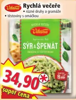 Norma Vitana sýr a špenát s těstovinami nabídka