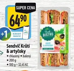 Albert Fresh Bistro Sendvič Krútí & artyčoky nabídka