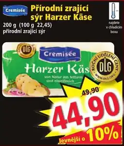 Norma Cremisée přírodní zrající sýr Harzer Käse nabídka