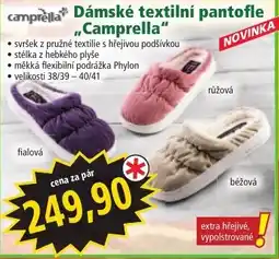 Norma Camprella dámské textilní pantofle nabídka