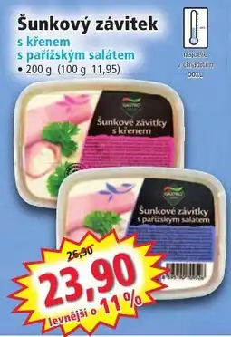 Norma Gastro šunkový závitek s křenem s pařížským salátem nabídka
