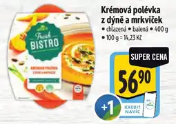 Albert Fresh Bistro krémová polévka z dýně a mrkvíček nabídka