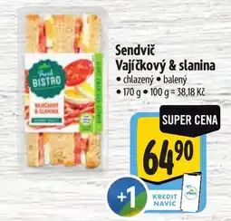 Albert Sendvič Vajíčkový & slanina nabídka