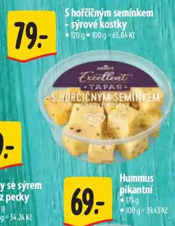 Albert Albert excellent tapas s hořčičným semínkem sýrové kostky nabídka