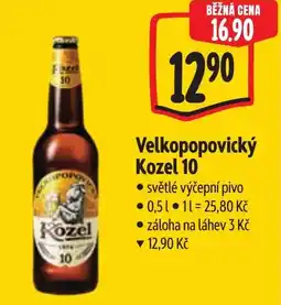 Albert Velkopopovický Kozel 10 nabídka