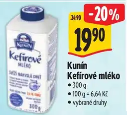 Albert Kunín Kefírové mléko nabídka