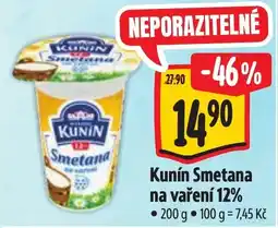 Albert Kunín Smetana na vaření 12% nabídka