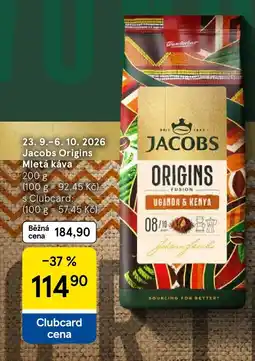 Tesco Jacobs Origins Mletá káva nabídka