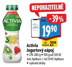 Albert Activia jogurtový nápoj nabídka