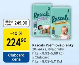 Tesco Rascals prémiové plenky nabídka