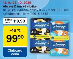 Tesco Always Dámské vložky nabídka