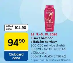 Tesco Elseve Šampon a Balzám na vlasy nabídka
