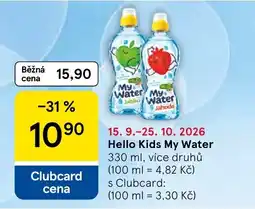 Tesco Hello Kids My Water nabídka