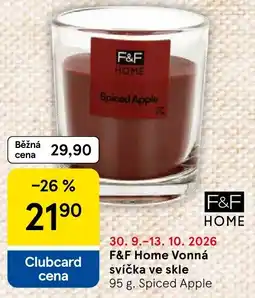 Tesco F&F Home vonná svíčka ve skle nabídka
