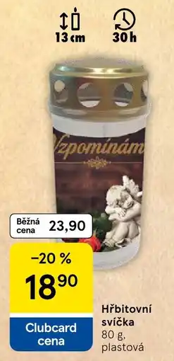 Tesco Hřbitovní svíčka nabídka