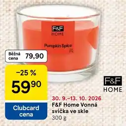 Tesco F&F Home Vonná svíčka ve skle nabídka