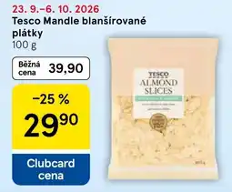 Tesco Tesco mandle blanšované plátky nabídka