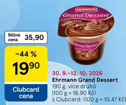 Tesco Ehrmann Grand Dessert nabídka