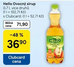 Tesco Hello ovocný sirup nabídka
