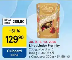 Tesco Lindt Lindor Pralinky nabídka