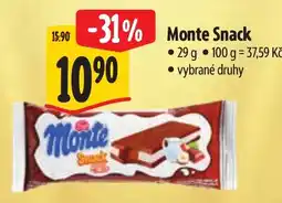 Albert Monte Snack nabídka