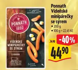 Albert Ponnath vídeňské minipárečky se sýrem nabídka
