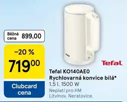 Tesco Tefal rychlovárná konvice bílá nabídka