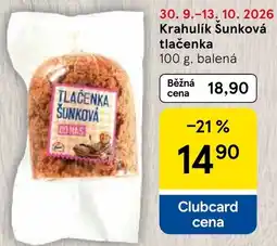 Tesco Krahulík tlačenka šunková nabídka