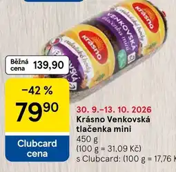 Tesco Krásno venkovská tlačenka mini nabídka