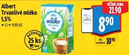 Albert Albert Trvanlivé mléko 1,5% nabídka