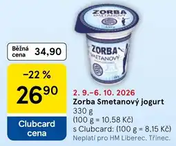 Tesco Zorba smetanový jogurt nabídka