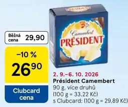 Tesco Président Camembert nabídka
