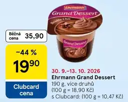Tesco Ehrmann grand dessert nabídka