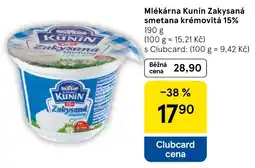 Tesco Mlékárna Kunín Zakysaná smetana krémovitá 15% nabídka