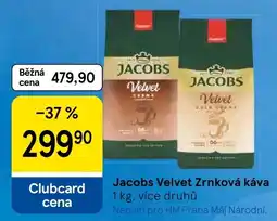 Tesco Jacobs Velvet Zrnková káva nabídka