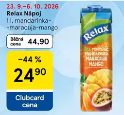 Tesco Relax nápoj mandarinka-maracuja-mango nabídka