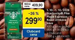 Tesco Starbucks pike place espresso roast zrnková káva nabídka