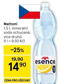 Tesco Mattoni minerální voda ochucená více druhů nabídka