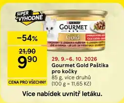 Tesco Purina Gourmet Gold Paštika pro kočky nabídka