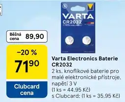 Tesco Varta Electronics Baterie CR2032 nabídka