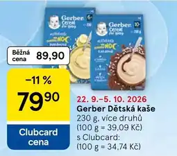 Tesco Gerber Dětská kaše nabídka