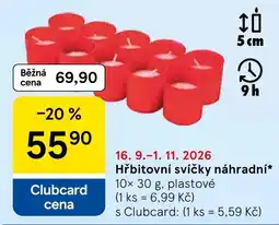 Tesco Hřbitovní svíčky náhradní nabídka