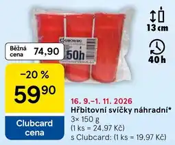 Tesco Gibow ski hřbitovní svíčky náhradní nabídka