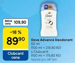 Tesco Dove Advance Deodorant nabídka