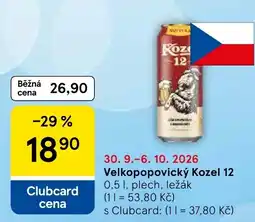 Tesco Velkopopovický Kozel 12 nabídka
