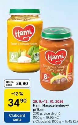 Tesco Hami Masozeleninový příkrm nabídka